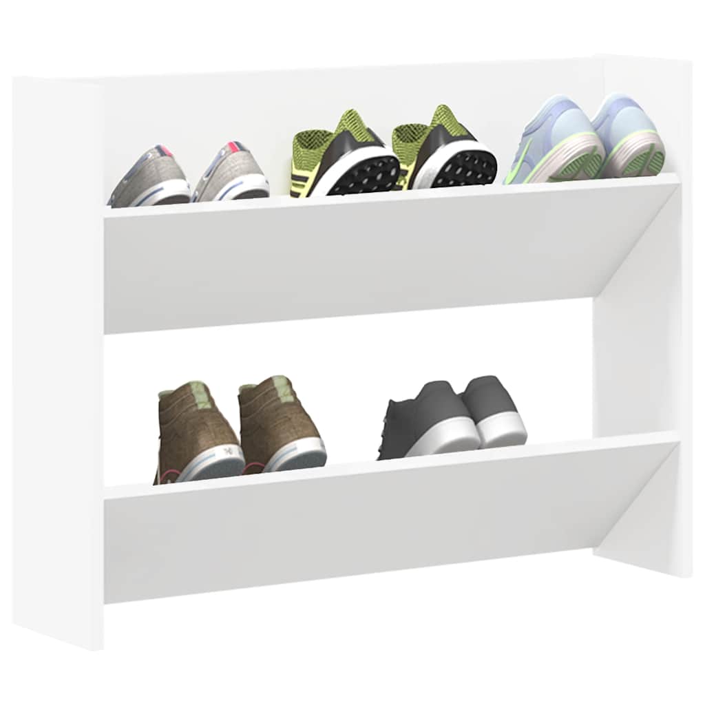 Wand-Schuhschrank Weiß 80x18x60 cm Holzwerkstoff
